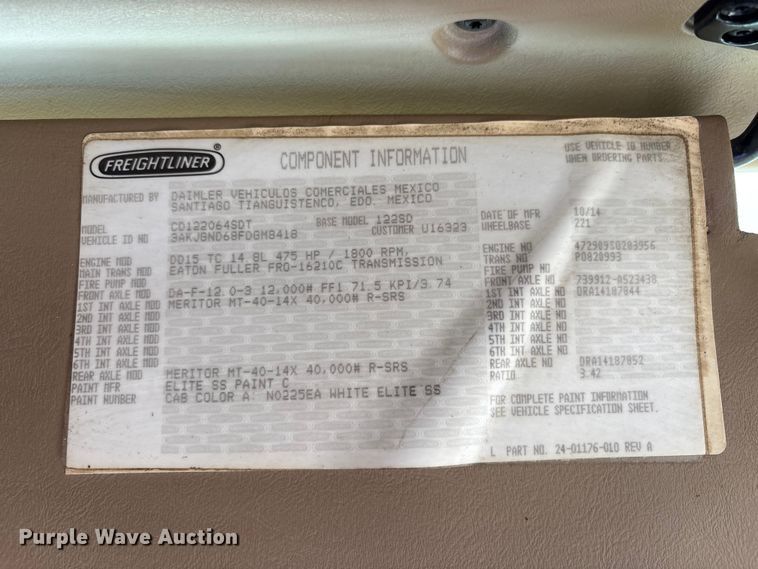 image for item EV4423 2015 Freightliner Coronado semi truck