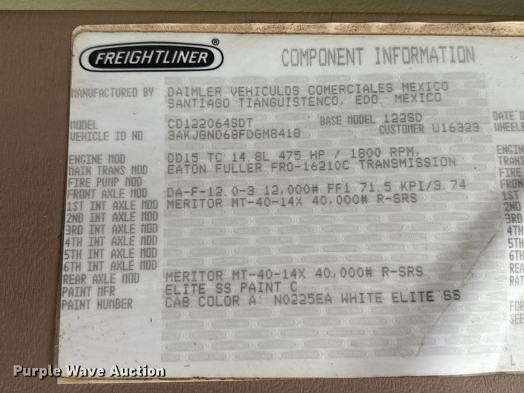 image for item EV4423 2015 Freightliner Coronado semi truck