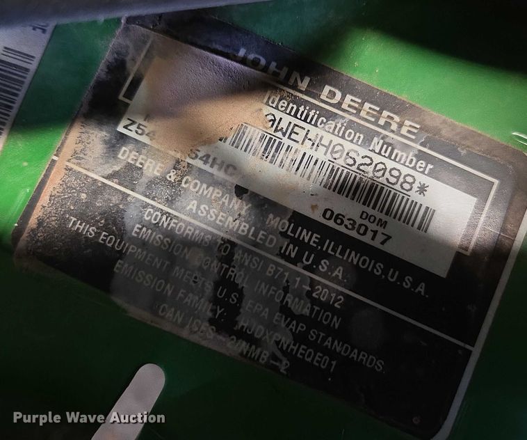 image for item EV4517 John Deere Z540R ZTR lawn mower