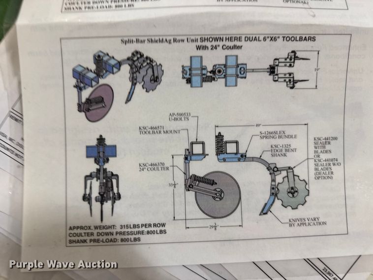 image for item FB0497 (16) row Shield Ag spilt mount row unit for NH3
