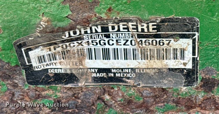 image for item HI9352 2014 John Deere rotary mower