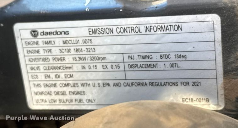 image for item NA9999 2021 Bobcat CT1025 MFWD tractor