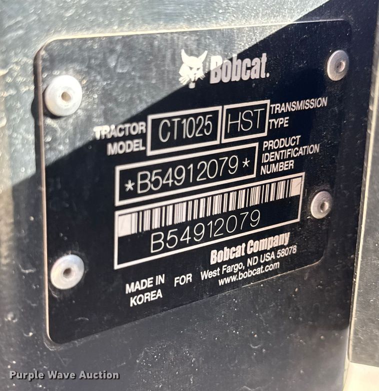 image for item NA9999 2021 Bobcat CT1025 MFWD tractor