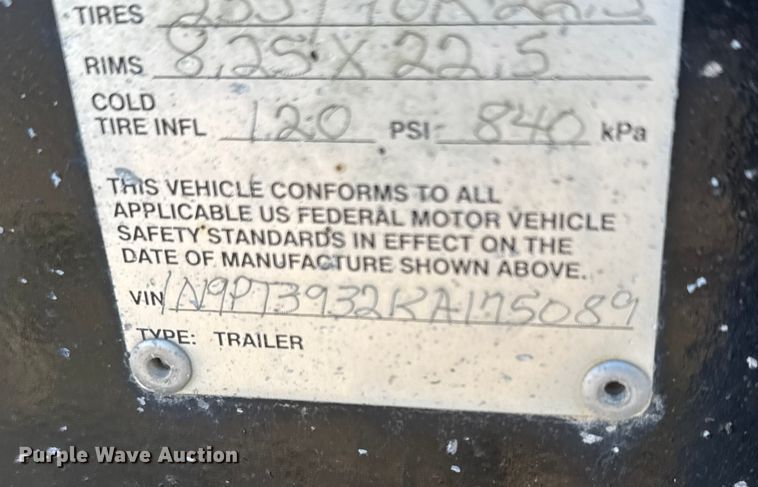 image for item NB9021 2019 Neville Built sprayer trailer