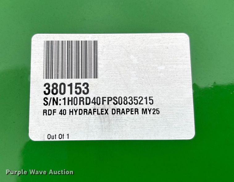 image for item YA1547 2025 John Deere RDF40 HydraFlex flex draper head