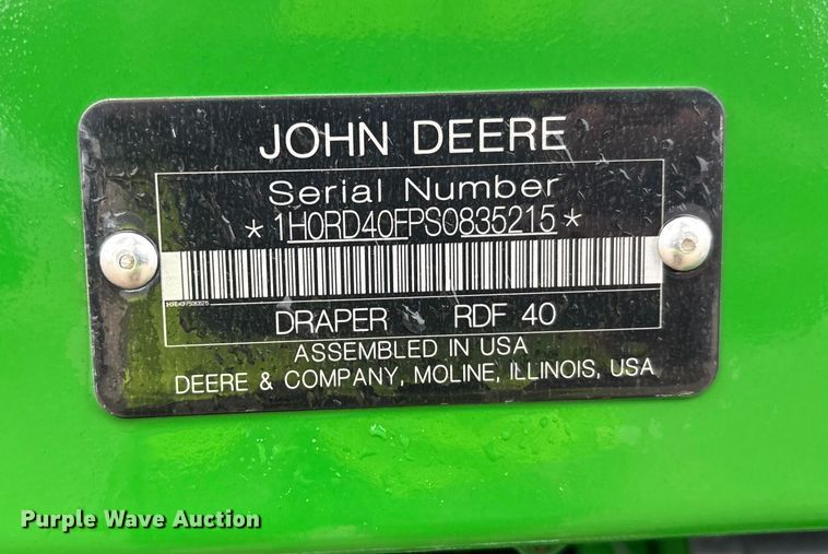 image for item YA1547 2025 John Deere RDF40 HydraFlex flex draper head