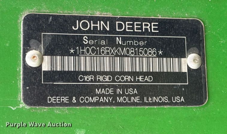 image for item YA1602 2021 John Deere C16R corn head