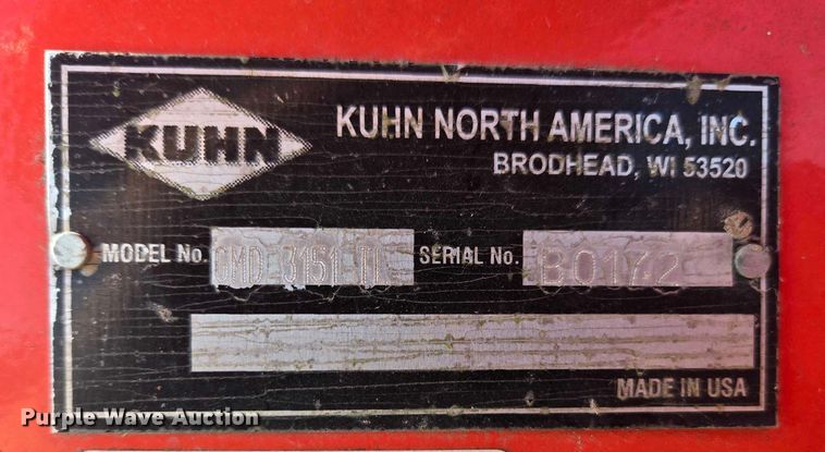 image for item YA1623 2018 Kuhn GMD3151TL disc mower