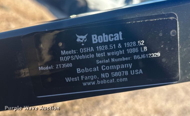 image for item YA1684 2025 Bobcat ZT3500 ZTR lawn mower