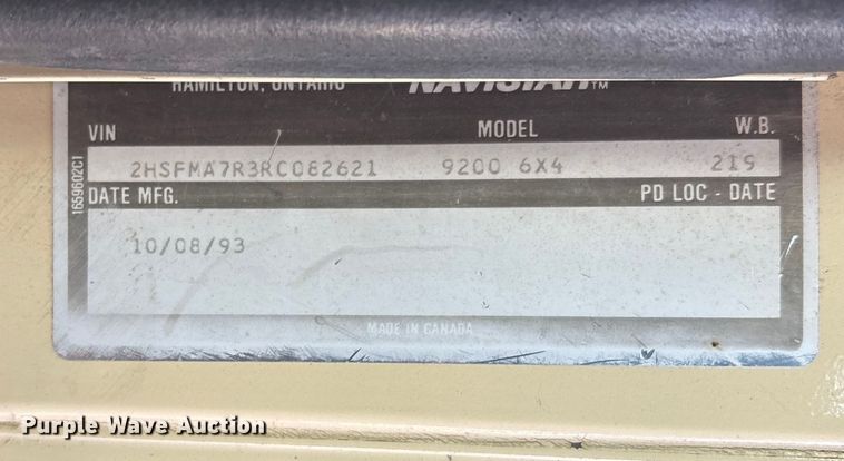 image for item DK0171 1994 International 9200 9200 box truck