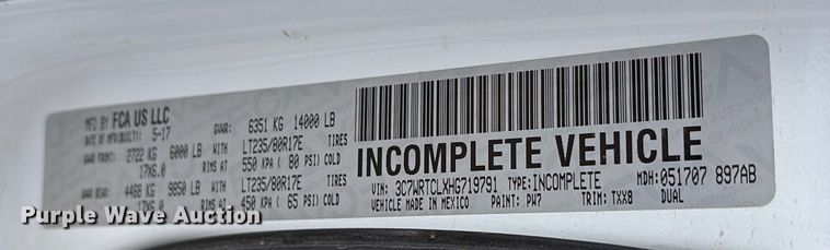 image for item DM1990 2017 RAM 3500HD Crew Cab flatbed pickup truck