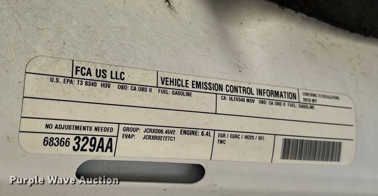 image for item DM1991 2018 RAM 2500HD Crew Cab pickup truck