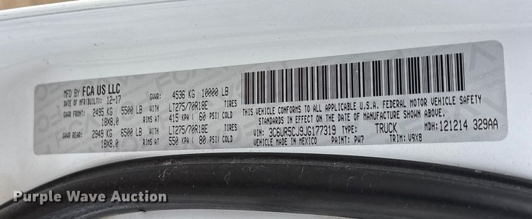 image for item DM1991 2018 RAM 2500HD Crew Cab pickup truck