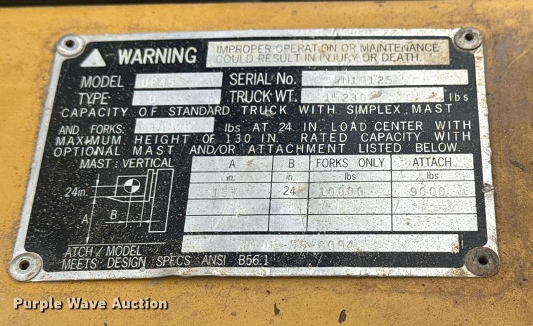 image for item DQ4170 Caterpillar DP45 forklift