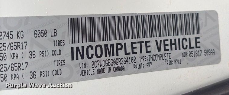image for item DT2751 2016 Dodge Grand Caravan handicap accessible van