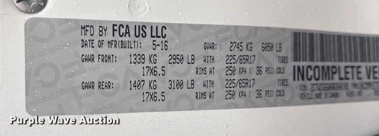 image for item DT2751 2016 Dodge Grand Caravan handicap accessible van