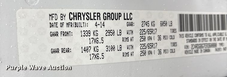 image for item DT2753 2014 Dodge Grand Caravan handicap accessible van