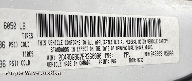 image for item DT2753 2014 Dodge Grand Caravan handicap accessible van