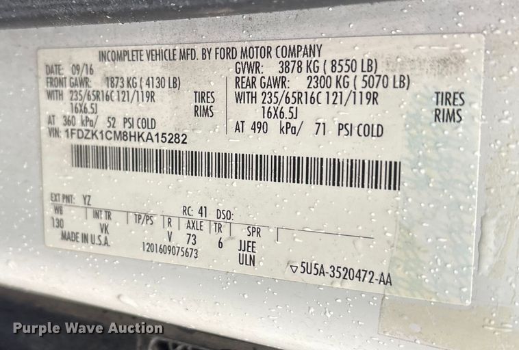 image for item DT2756 2017 Ford Transit delivery van