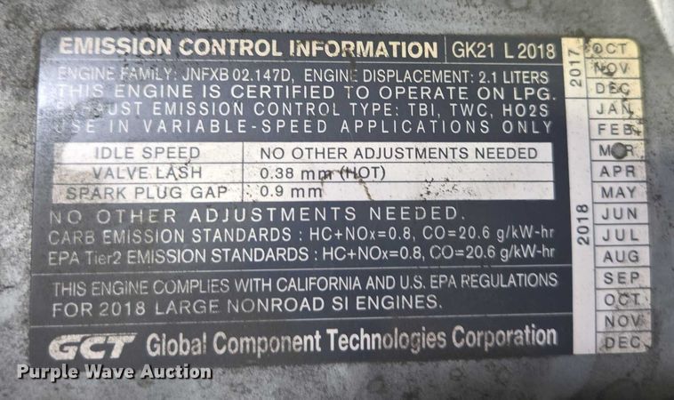 image for item DT4722 2018 UniCarriers CSF40 forklift