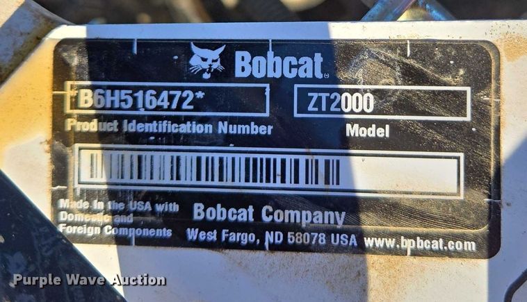 image for item DT4725 2025 Bobcat ZT2000 ZTR lawn mower