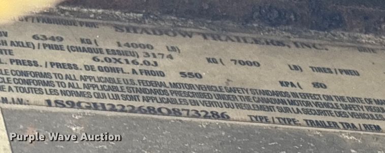 image for item DU0255 2008 Shadow horse trailer