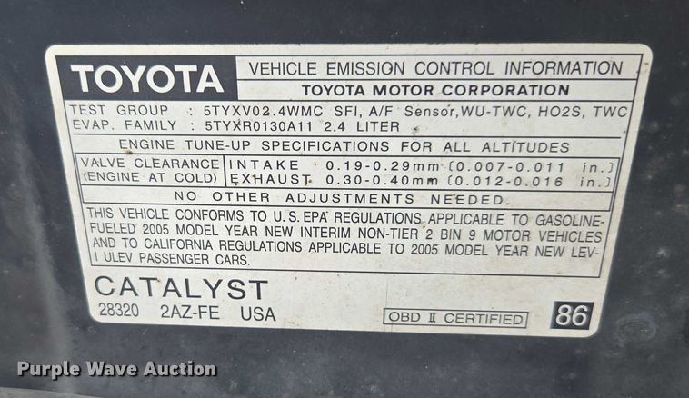 image for item DU2522 2005 Toyota Scion TC 