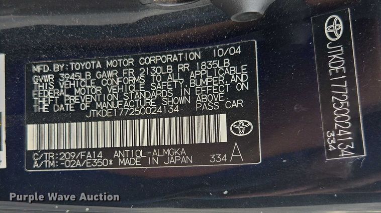 image for item DU2522 2005 Toyota Scion TC 