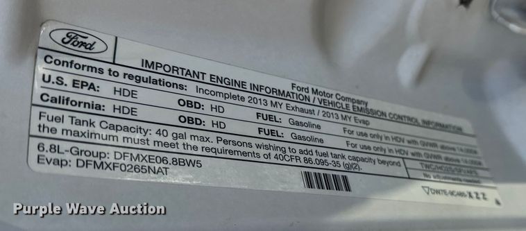 image for item DV0767 2013 Ford F450 SuperCab flatbed truck