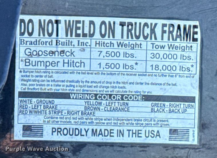 image for item DW5185 Bradford Built flatbed pickup bed