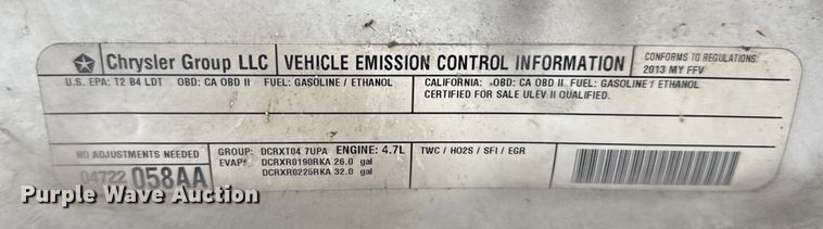 image for item DW6720 2013 RAM 1500 pickup truck