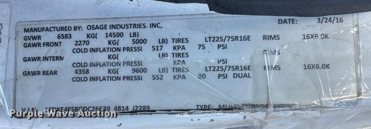 image for item DW7317 2016 Ford E450 van cab and chassis