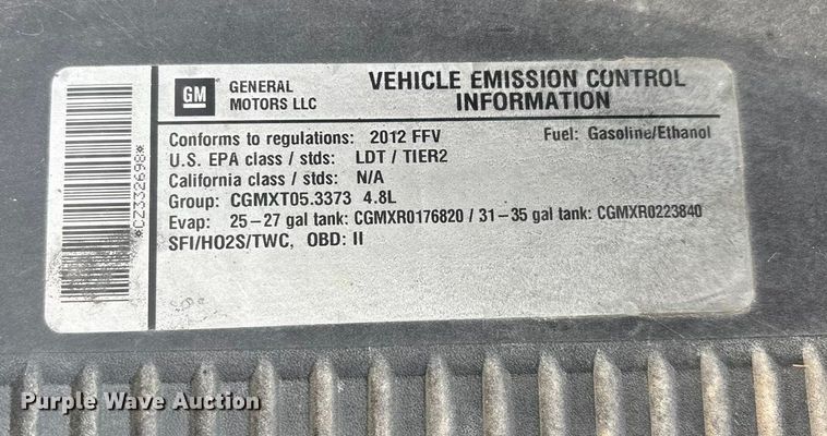 image for item DW7332 2012 Chevrolet Silverado 1500 pickup truck