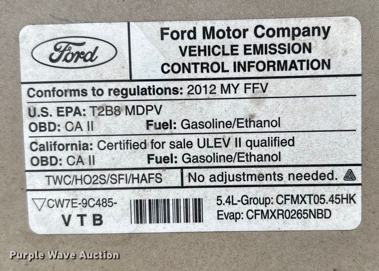 image for item DW7335 2012 Ford E250 van