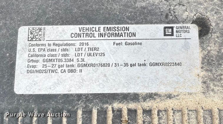 image for item DW7337 2016 Chevrolet Silverado 1500 pickup truck