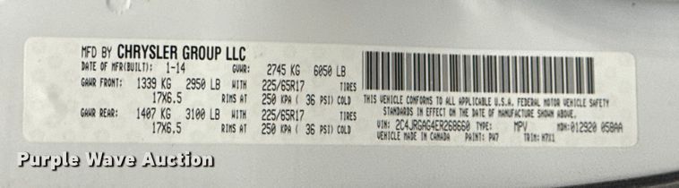 image for item EA2035 2014 RAM Cargo Van van