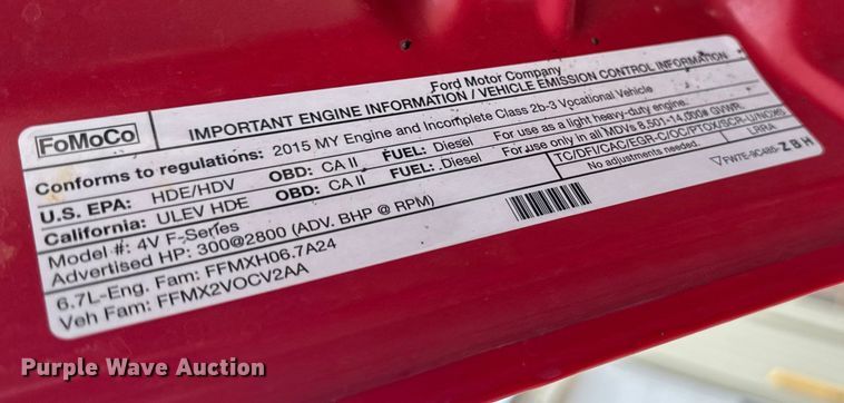 image for item EA2095 2015 Ford F350 Super Duty XL SuperCab utility bed pickup truck