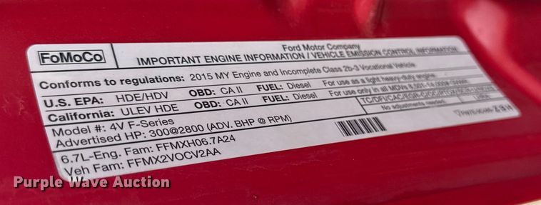 image for item EA2096 2015 Ford F350 Super Duty SuperCab utility bed pickup truck