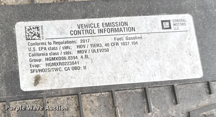 image for item EA2130 2017 Chevrolet Express 2500 van