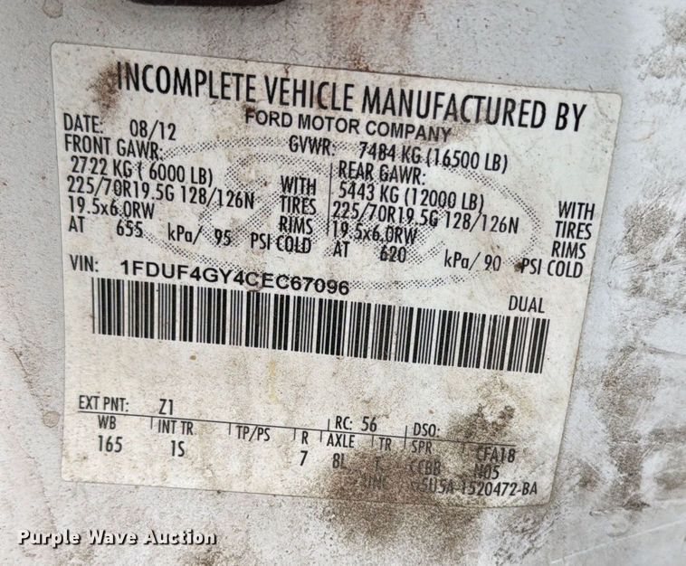 image for item EA2134 2012 Ford F450 Super Duty bucket truck