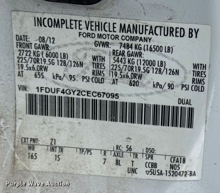 image for item EA2135 2012 Ford F450  bucket truck