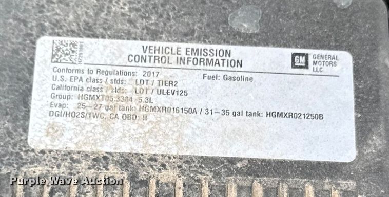 image for item EA2136 2017 Chevrolet Silverado pickup truck