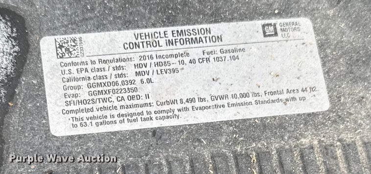 image for item EA2137 2016 Chevrolet Silverado 2500HD utility bed pickup truck