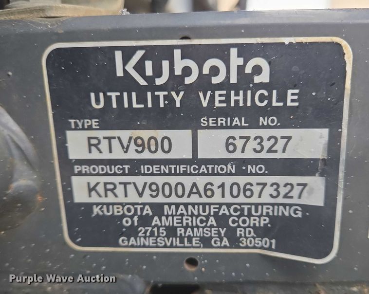 image for item EB1196 2007 Kubota RTV900 utility vehicle