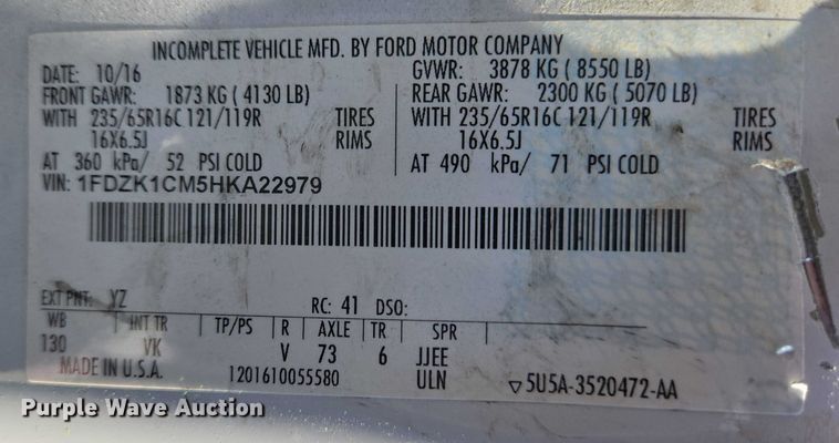 image for item EC4324 2017 Ford Transit 150 delivery van