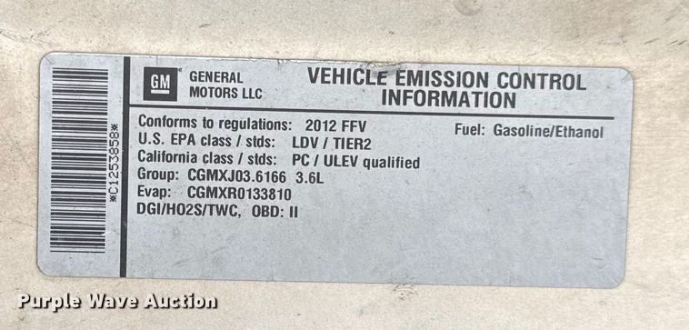 image for item EC4480 2012 Chevrolet Impala 