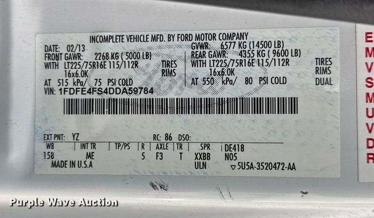 image for item EC4482 2013 Ford E450 Super Duty shuttle bus