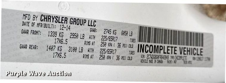 image for item EC4483 2015 Dodge Grand Caravan handicap accessible van