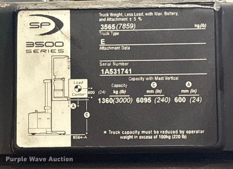 image for item EC8146 2018 Crown SP3520-30 order picker