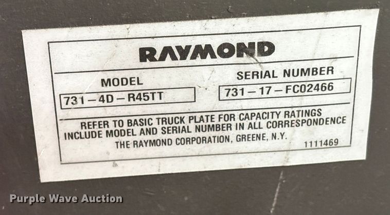 image for item EC8154 2017 Raymond 7310 reach truck